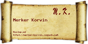 Merker Korvin névjegykártya